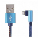 GEMBIRD Cable USB a Lightning Conector en Angulo CC-USB2J-AMLML-1M-BL Azul