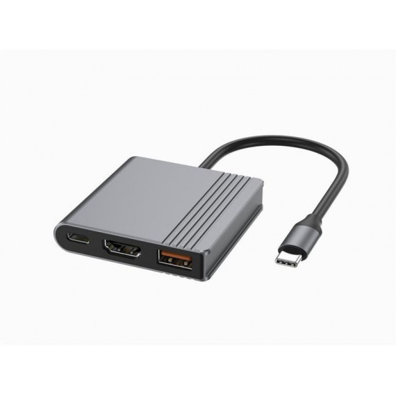 GEMBIRD ADAPTADOR MULTIPUERTO USB TIPO-C3 EN 1 puerto USB + HDMI + vídeo USB-C