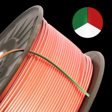 WINKLE Filamento Multicolor Verde-blanco-rojo Pla- Silk 1.75MM 1 Kg