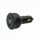 GEMBIRD CARGADOR RAPIDO USB PARA COCHE 2 PUERTOS USB-C LCD 30W NEGRO