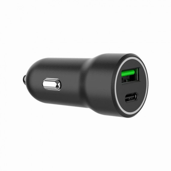 GEMBIRD CARGADOR RAPIDO USB PARA COCHE 2 PUERTOS USB-C 20W NEGRO