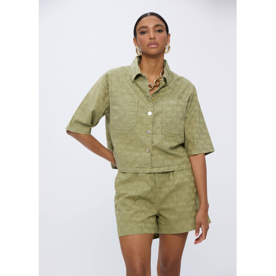 TWILL JACQUARD BERMUDA SHORTS WITH LOGO