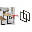 Pata Mesa Cuadrado 710x580 Mm Negro Mate