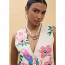 WAISTCOAT WITH MULTICOLOURED STONE BEADS