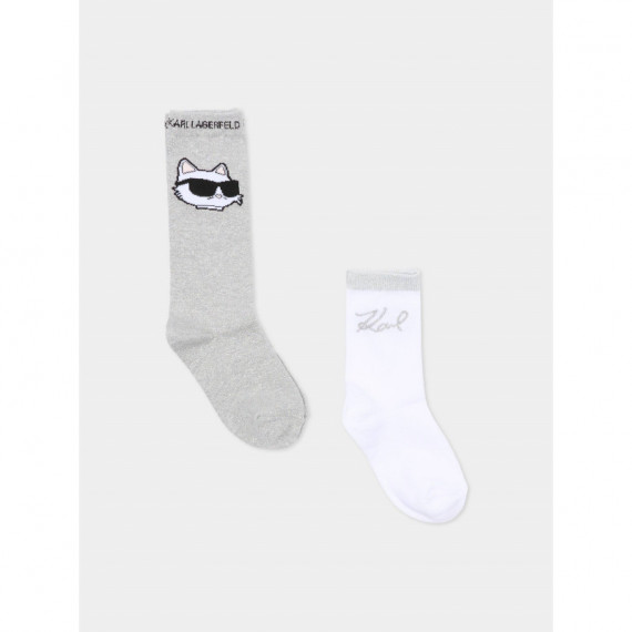 Calcetines Pack 2 Pc Blanco+gris  KARL LAGERFELD