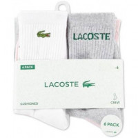 6PK Crew Sock W/blk/grey  LACOSTE