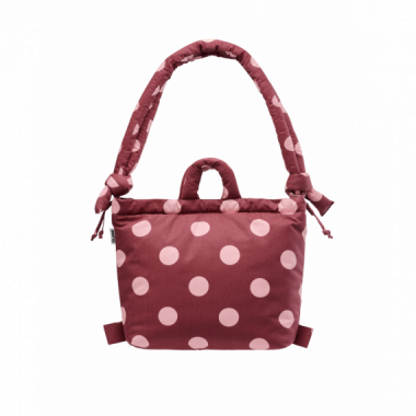OLEND Bolsos Bolso Mochila &ouml;lend Ona Soft Bag Dots Pale Pink + Cherry Red