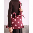 OLEND Bolsos Bolso Mochila ölend Ona Soft Bag Dots Pale Pink + Cherry Red