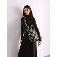OLEND Bolsos Bolso Mochila ölend Ona Soft Bag Check Sage + Forest Green