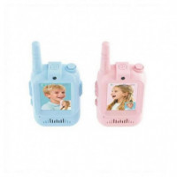 Pack 2 Walkies Talkies Infantiles XO DJJ02 con Cámara Azul/rosa