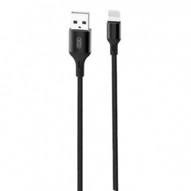 Cable USB a Lightning XO NB143 de Cord&oacute;n - 2.4A, 1 Metro, Negro