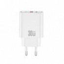 Cargador USB XO CE40 30W con Puertos USB-A y USB-C para Carga Rápida