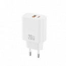Cargador USB 20W con 1x USB-A y 1x USB-C XO CE40