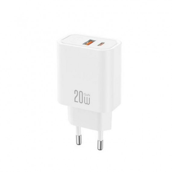 Cargador USB 20W con 1x USB-A y 1x USB-C XO CE40