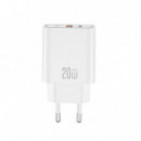 Cargador USB 20W con 1x USB-A y 1x USB-C XO CE40