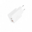 Cargador USB XO Carga Rápida 20W con 1x USB-A y 1x USB-C