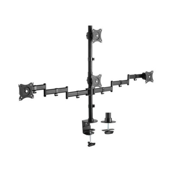 Soporte de Mesa para 4 Tv/monitor AISENS 13" - 27" 2 Brazos Giratorio/inclinable hasta 8KG Black