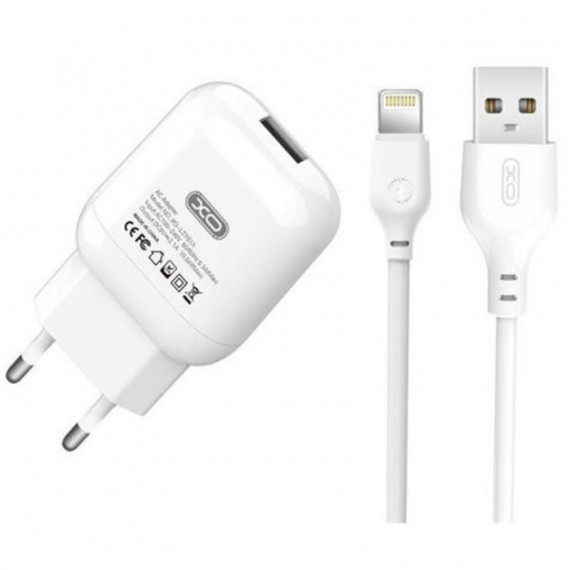Pack Cargador de Corriente XO L37 2.1A + Cable Lightning Blanco