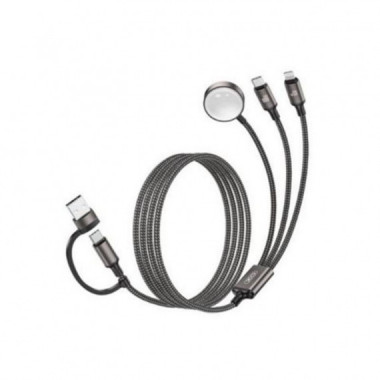 Cable de Carga y Datos XO CX040 3 en 1 con USB-A/USB-C y Magn&eacute;tico para Smartwatch