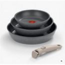 Set de 3 Sartenes Monix Pietra con Mango Extraíble One Click (20/24/26cm)
