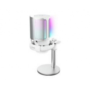 Micr&oacute;fono Gaming Trust GXT 238W USB con Soporte Gris/Blanco (26082)