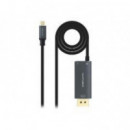 Conversor Nanocable USB-C/M a DP 1.4/M + USB-C/H 1.8m Negro (10.15.5012)