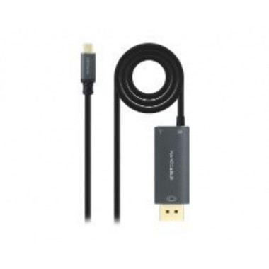 Conversor Nanocable USB-C/M a DP 1.4/M + USB-C/H 1.8m Negro (10.15.5012)