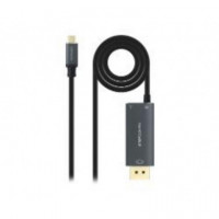 Conversor NANOCABLE Usb-c/m a Dp 1.4/M + Usb-c/h 1.8M Negro (10.15.5012)