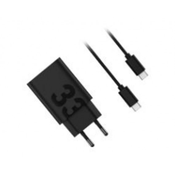 Cargador de Pared Motorola 33W USB-A con Cable USB-A a USB-C Negro (119MOTO33W)