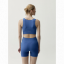 Camiseta BORN LIVING YOGA Lindy Eclectic Blue Mujer para Pilates y Yoga Otoño Invierno