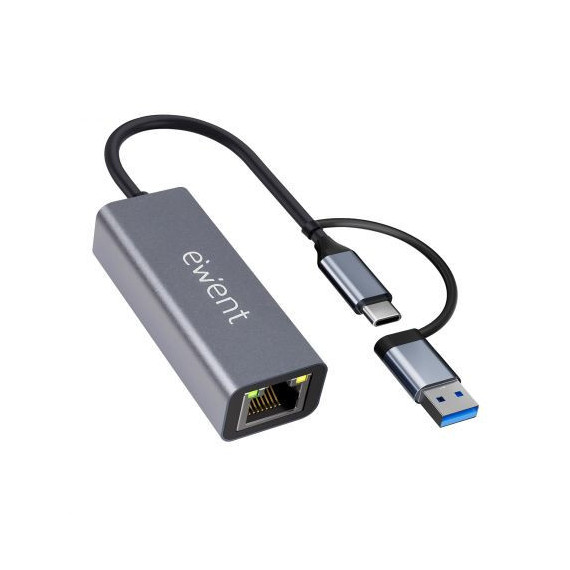 Adaptador EWENT Usb-c + Adaptador Usb-a a RJ45 Ethernet Gigalan