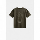 Camisetas Hombre Camiseta ANERKJENDT Akvillads Italien Coffee Forest Night