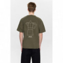 Camisetas Hombre Camiseta ANERKJENDT Akvillads Italien Coffee Forest Night