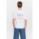 Camisetas Hombre Camiseta ANERKJENDT Akvillads Timeless Bright White