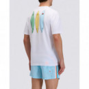 Camisetas Hombre Camiseta SUNDEK Juicy Stripes White