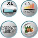 235 °C – S8550 – Plancha de Pelo Cerámica XL Shine Therapy – Remington - XPS8550