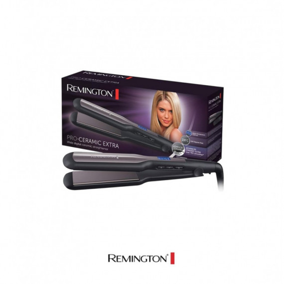 230°C S5525 – Plancha de Pelo Pro-Ceramic Extra | Placas Anchas, Pantalla Digital y Cerámica Avanzada Ultra – Remington
