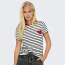ONLY Camiseta de Rayas de Manga Corta 15318959-4458949