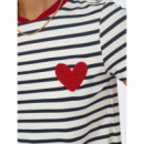 ONLY Camiseta de Rayas de Manga Corta 15318959-4458949