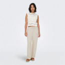 Only Pantalón de lino rayas 15322263-4486634