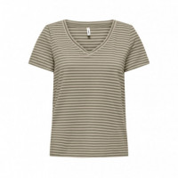 ONLY Camiseta de Rayas con Lurex 15368929-5012311
