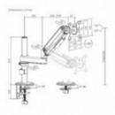 Soporte de Mesa AISENS DT32TSR-437 ECO para TV/Monitor 17-32'' con 1 Brazo Articulado Giratorio e Inclinable Blanco