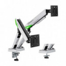 Soporte de Mesa Gaming AISENS DT38TSR-345 para 2 Televisores/Monitores (17-38", 16kg) Blanco