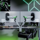 Soporte de Mesa Gaming AISENS DT38TSR-345 para 2 Televisores/Monitores (17-38", 16kg) Blanco