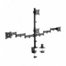 Soporte de Mesa AISENS DT27TSR-379 para 4 Monitores/TV 13-27" Giratorio/Inclinable (8 kg por brazo) Negro