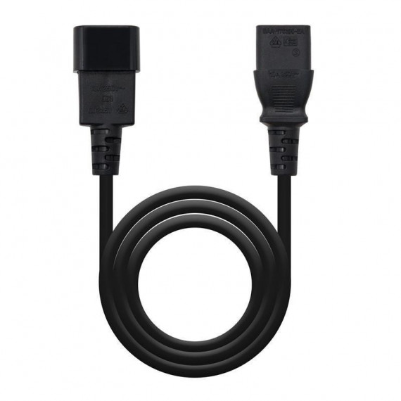 Cable de Alimentación Nanocable para CPU C13 Hembra a C14 Macho 1.5 Metros