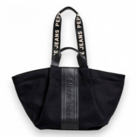 Bolso shopper con logo en relieve