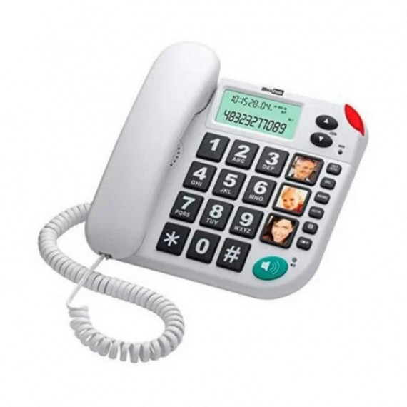 Teléfono Fijo Maxcom KX-T480 Blanco para Mayores