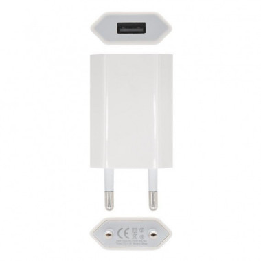 Cargador de Red USB Nanocable 5V-1A Blanco para Smartphone