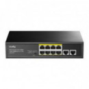 Switch CUDY 10XRJ45 Ethernet 10/100 Poe+ Rack Negro (GS1010P)
